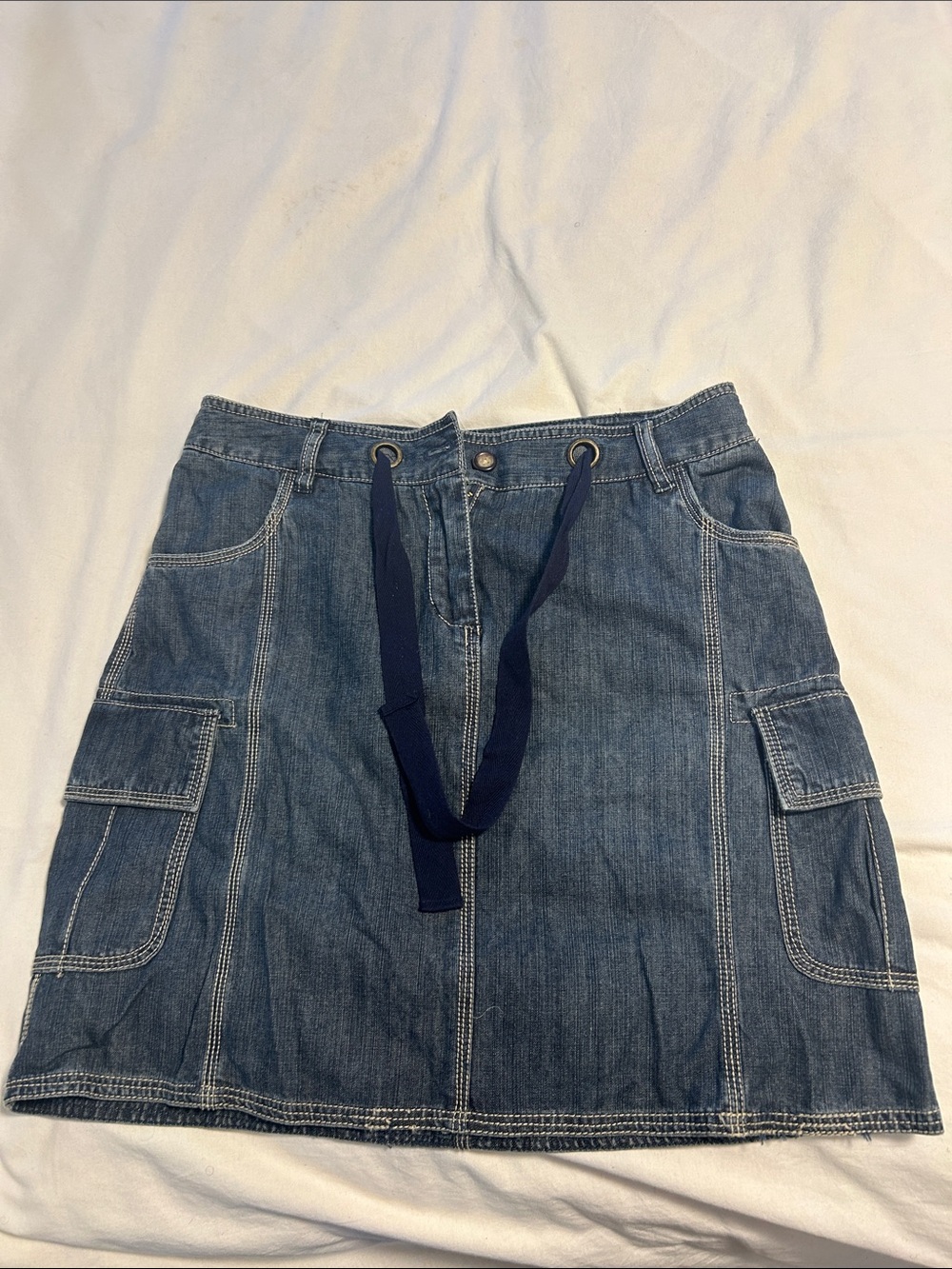 Merona Denim Cargo Mini Skirt in Blue
